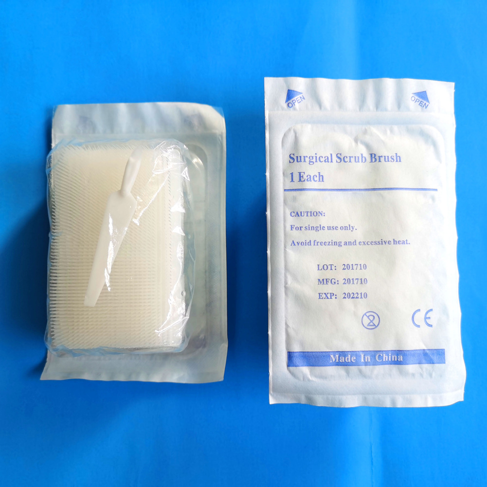 厂家供应 一次性医用海绵洗手刷带指甲签 儿童洗澡刷 感统触觉刷