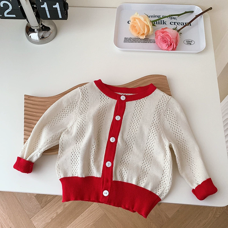 Тонкий вязаный свитер, летний детский кардиган, 0–6 лет
