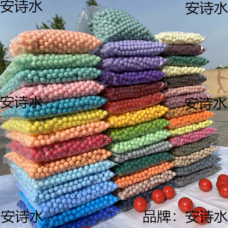 Round beads, bag, plastic woven acrylic accessory handmade, DIY