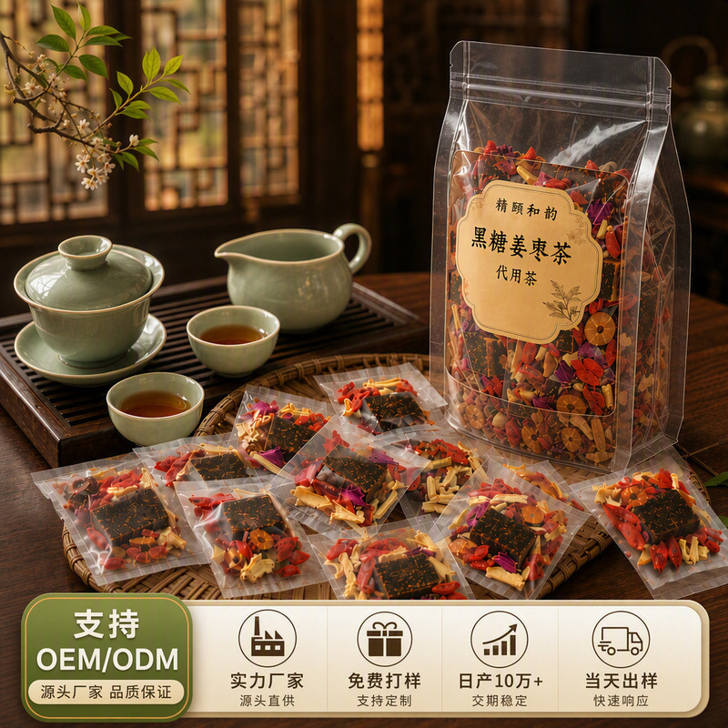 Brown Sugar Ginger Tea, Black Sugar Tea, Longan, Red Dates, Goji Berry Tea, Individually Packaged, Suitable for All Seasons, Herbal Tea for Brewing Brown Sugar Ginger Tea, Black Sugar Tea, Longan, Red Dates, Goji Berry Tea, Individually Packaged, Suitable for All Seasons, Herbal Tea for Brewing