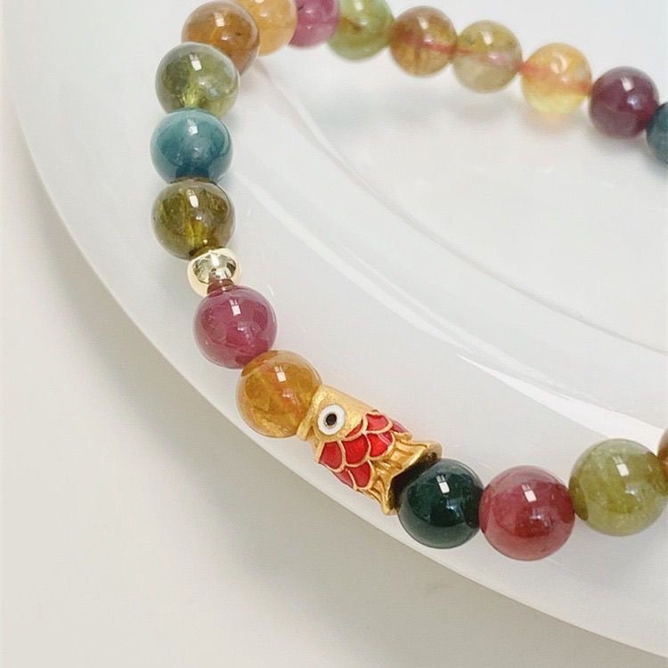 Nuevo pulsera de color retrógrado Turmaline para mujeres como un pez para enviar regalos a su novia
