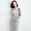 New loose fitting women’s long sleeve knitted cardigan in spring and summer