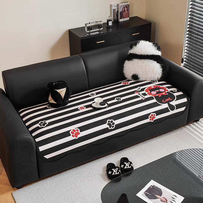 Cojín de sofá de dibujos animados de forma especial 2025 nuevo estilo Four Seasons Universal Una cubierta de tela antideslizante de fila recta de chenilla