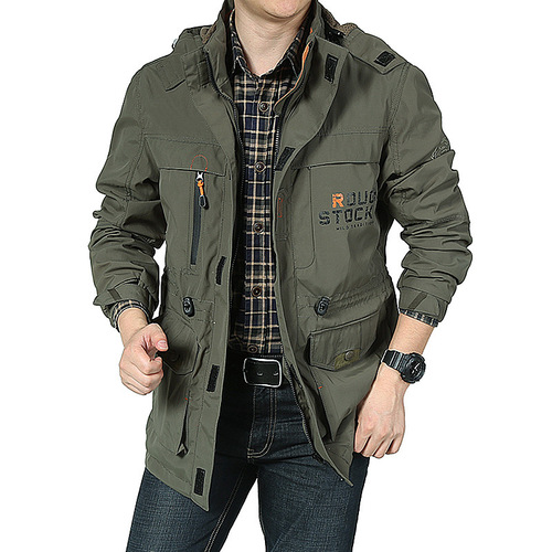 Spring and Autumn Men's Casual Windbreaker Outdoor Military Jacket Quick-Drying Hiking Clothes Thin Men's Jacket 086