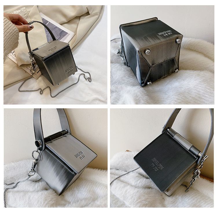 Bolso de hombro de mano con correa de cadena y diseño de azúcar pequeño de color gradual, de moda, 2023_voghion.com