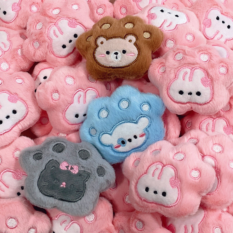 Accesorios DIY de Peluche en Forma de Garra de Gato de Tela Decorativo para Ropa y Gorros image 1