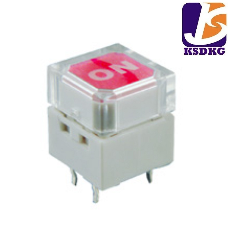 厂家批发 方形粉色LED带灯开关 数码设备按键开关 轻触开关