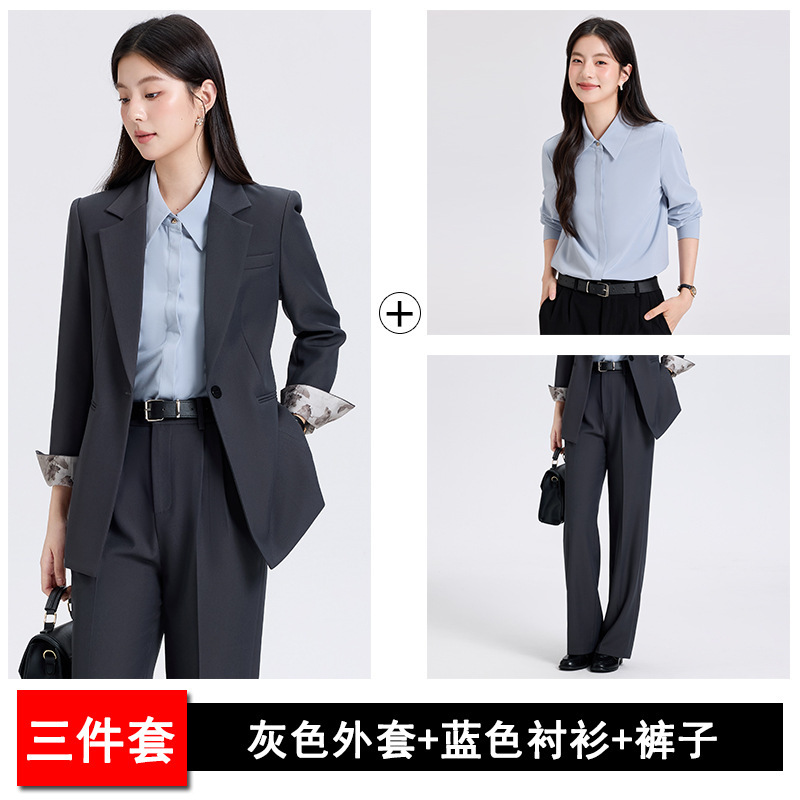 职业西装套装女春秋高端气质轻职场高级感大学生面试正装西服外套|undefined