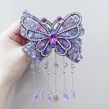 涵筱新款水晶弹簧夹流苏汉服汉装造型高端发饰工厂直销原创设计批