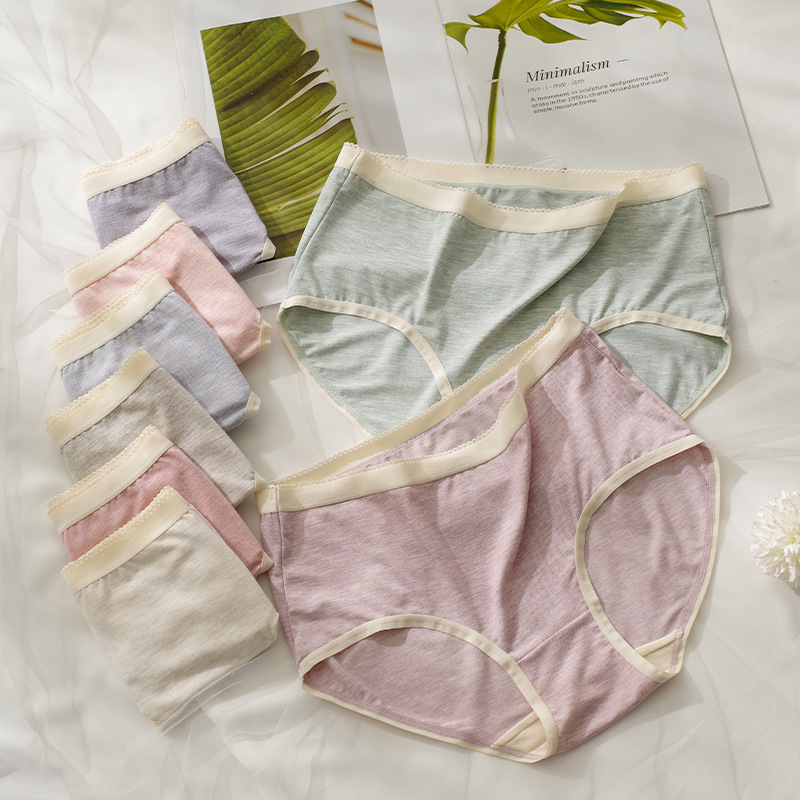 Ropa interior sin costuras de las mujeres al por mayor transpirable cintura media 40 ropa interior de algodón peinado de las mujeres calzoncillos de algodón entrepierna ropa interior elástica alta