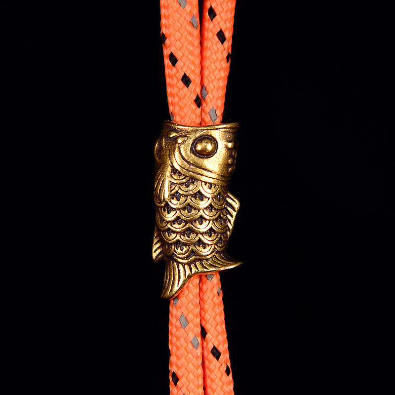 Pure brass koi fish straight knife pendant EDC umbrella rope pendant flashlight pendant keychain pendant DIY accessories pendant wholesale