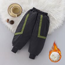 新款儿童韩版潮流2025秋冬三层须须棉裤内填250-300g中腰可开裆