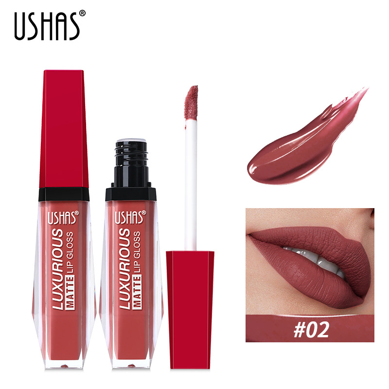 USHAS6 Farbe flüssiger Mund roter Lippenglanz für Frauen_voghion.com