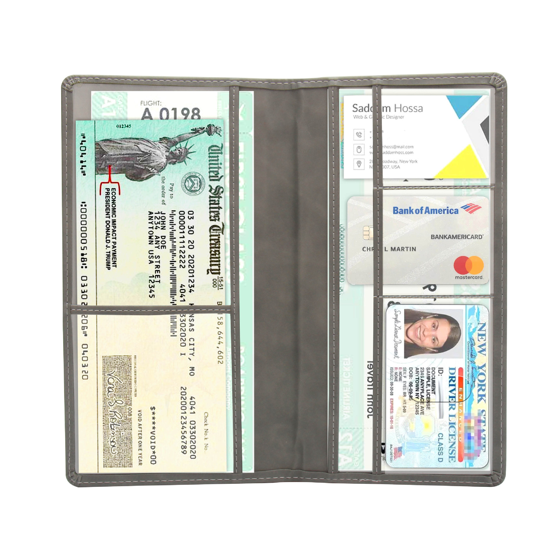 Nuevo soporte de identificación de automóvil multifuncional unisex simple, paquete de tarjeta de pasaporte, paquete de tarjeta de almacenamiento de boletos transfronterizos, juego de tarjeta