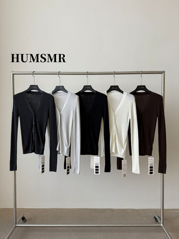 HUMSMR法式v领羊毛针织开衫女高级感内搭修身显瘦打底毛衣GM026|undefined