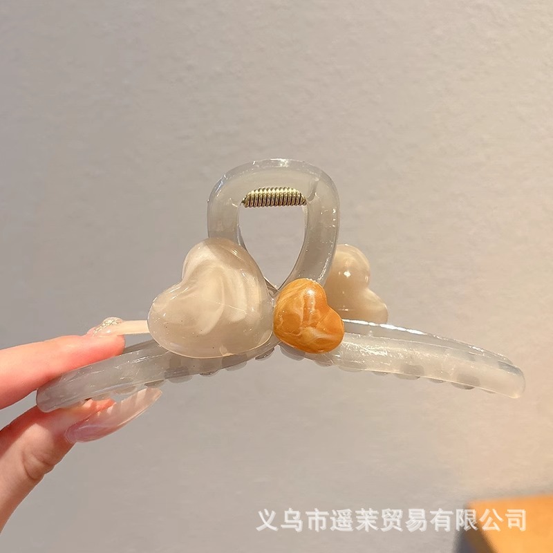 咖色磨砂抓夹女2025年新款发夹后脑勺大号发量多鲨鱼夹子发卡头饰|undefined