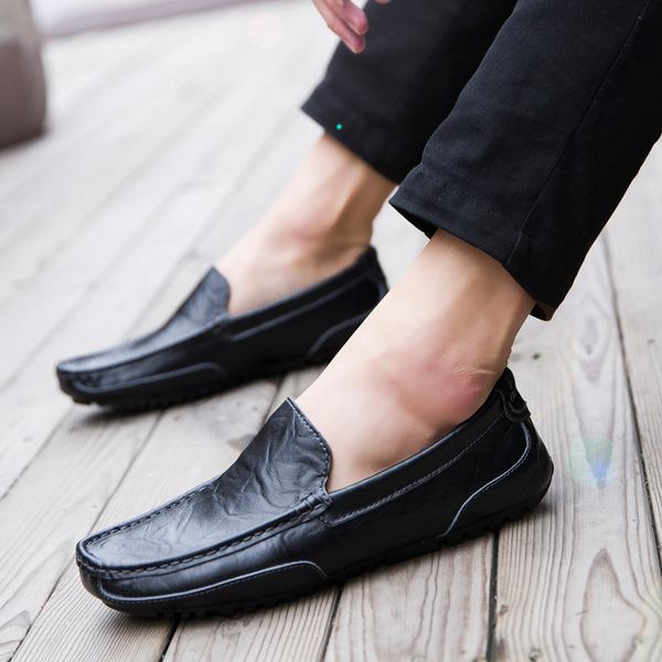 Black fashionable keep warm casual footwear all-season English style