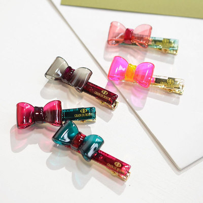 YZJ0687 the republic of korea GrainDeBeaute Jewelry Aznavour Ards transparent bow Duckbill clip