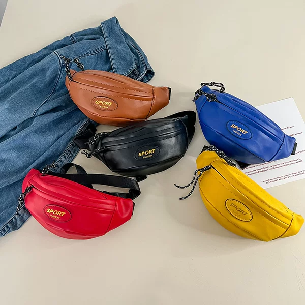 Vintage Children's Bag Autumn New Simple Letter Waist Bag Fashionable Men's and Women's Baby Travel Snacks Crossbody Backpack