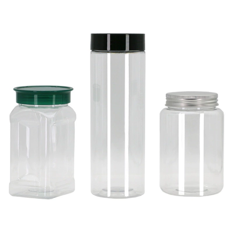 Пластиковая банка алюминиевая крышка в форме бутылки круглой упаковки PS коробка 37 порошок сухофрукты герметичная банка разных зерен бак хлеба