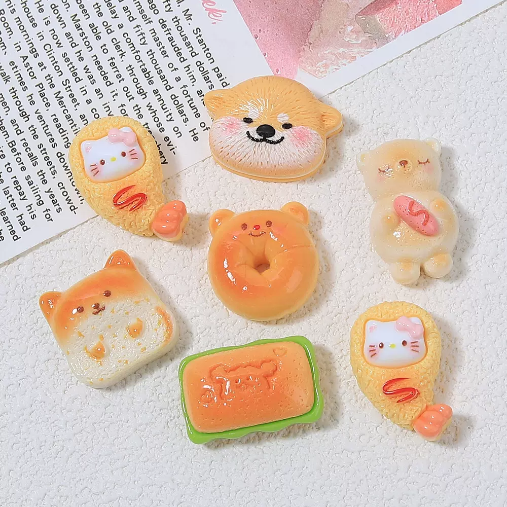 柴犬面包食玩卡通手工diy发夹奶油胶配饰树脂配件饰品材料批发