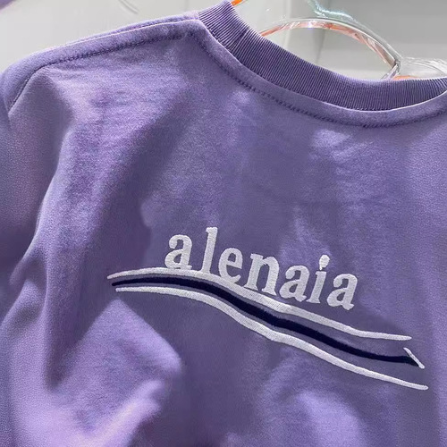 Taro Purple Embroidered Coke Wave Children's Short Sleeve T-Shirt 2024 New Summer Fashion Streetwear Children's Summer Half Sleeve T-Shirt