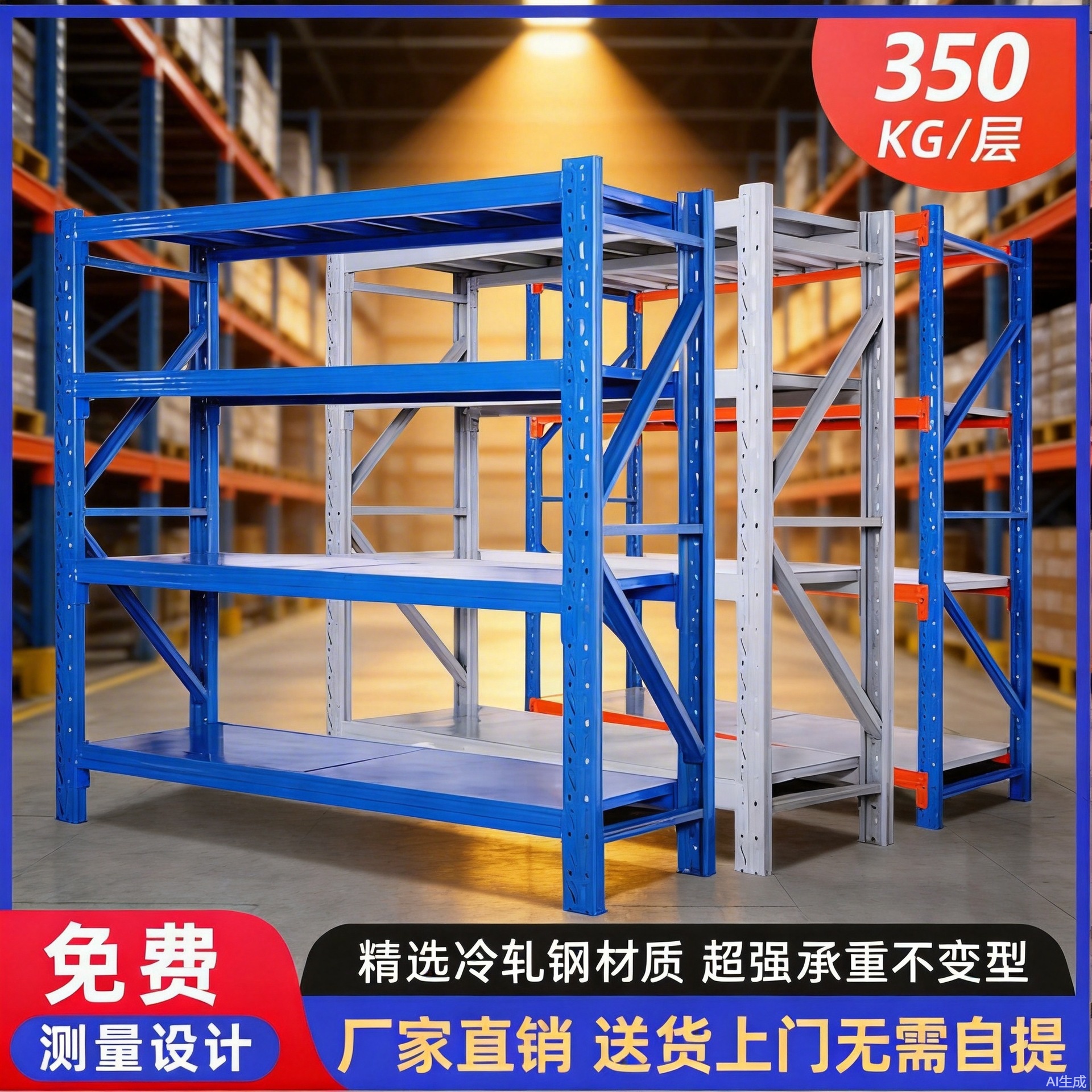 仓库货架置物架多层储物架陈列架仓储货架重型批发家用库房电商