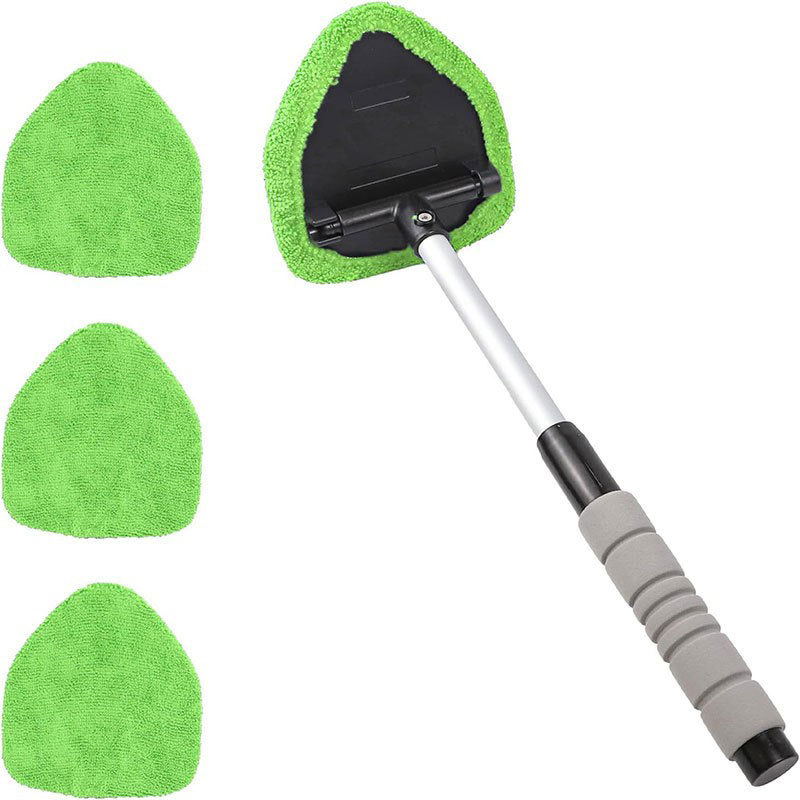 Brush Extendable | Qìchē Car cleaning tools - b-style-eva-cover-4-green-pentagon-cloth-covers-shrinks-34cm-extends-47cm