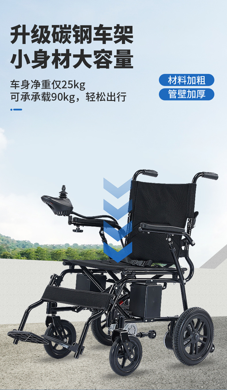 Cross-Border Customized Four-Wheel Vehicle, Intelligent Automatic 24V Mobility Scooter for Disabled and Elderly People, Foldable Electric Wheelchair