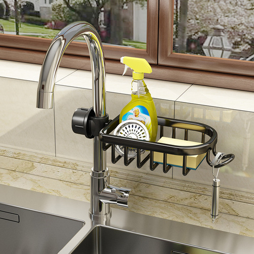 Kitchen faucet rack, sink rack, dishwashing sink, steel ball rag storage artifact, sponge drain rack