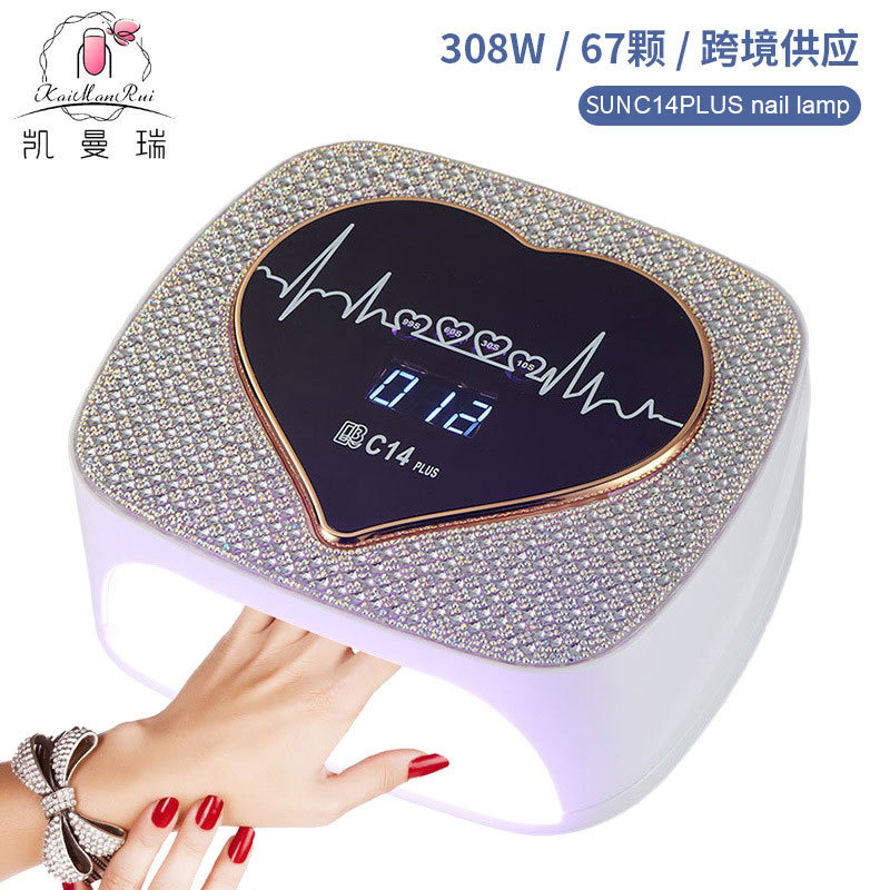 Lámpara de manicura transfronteriza 308W alta potencia manicura luz de fototerapia almacenamiento manicura tienda de manicuras manicuras manicuras pegamento manicuras manicuras asado luz