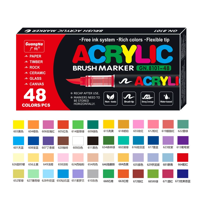 Acrylic для студентов, художественный маркер, цветные карандаши, акварель, кисть