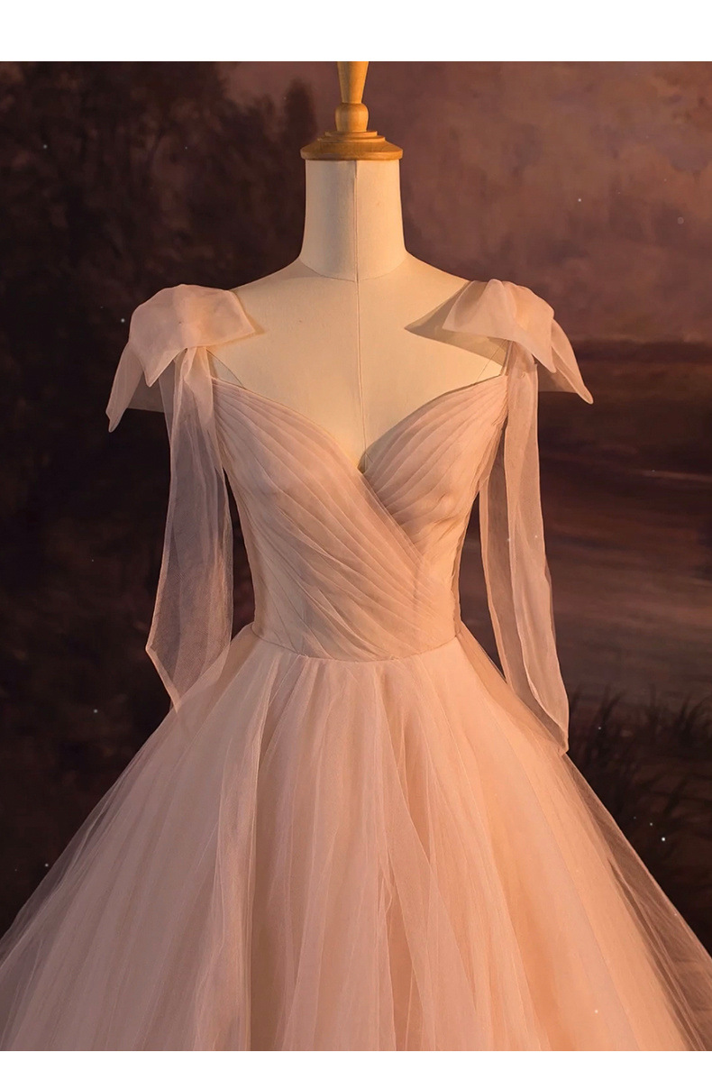 Abito da sera rosa donna lusso stile francese per matrimonio_voghion.com