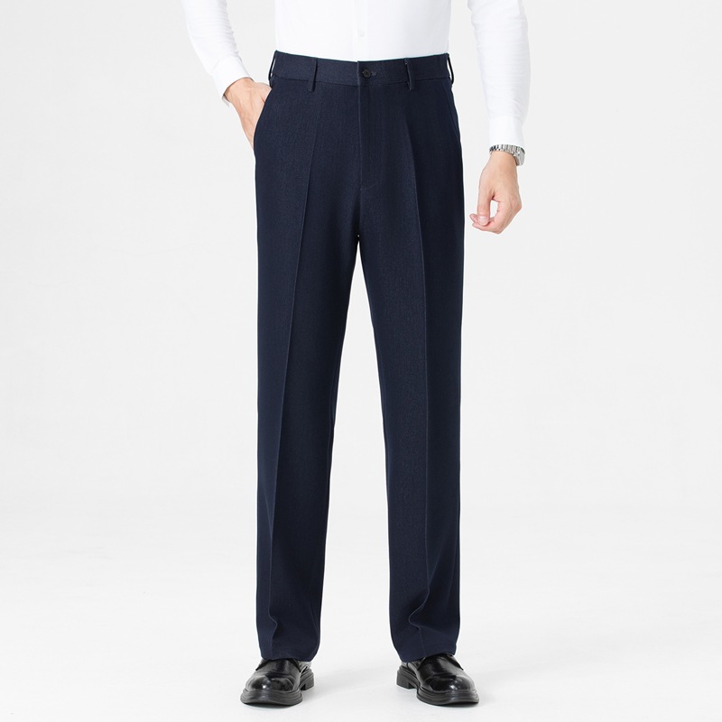 轻奢男款牛仔裤垂感宽松休闲裤商务休闲裤职业正装桑蚕丝总裁西裤