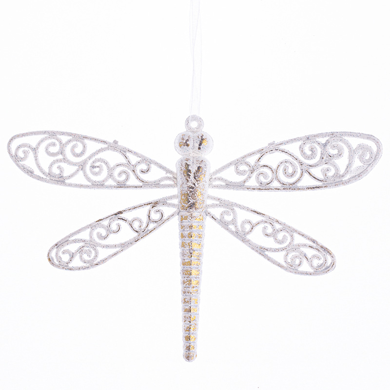 INS plástico personalizado oro rosa inglés celebración lema Navidad escena Pavo Real colgante mariposa libélula regalo al por mayor