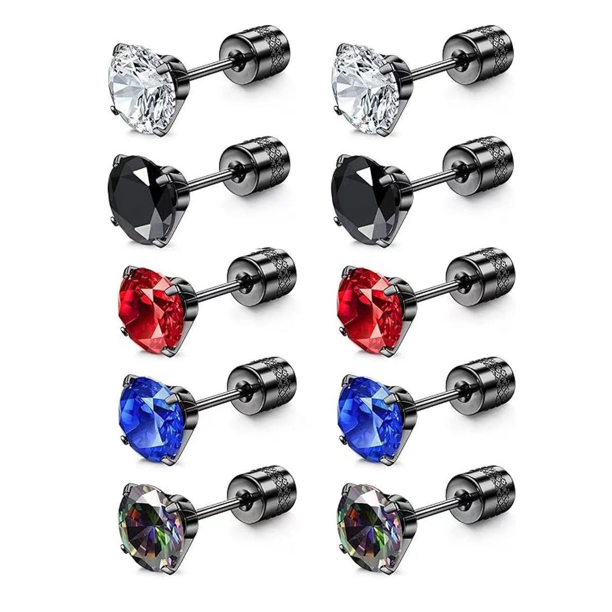 multicoloured sexy earrings with zircon stainless steel