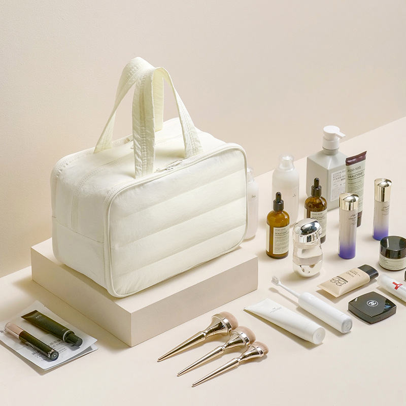 Bolsa de almacenamiento de viaje repelente al agua Taslan, bolsa de cosméticos portátil de gran capacidad, bolsa de almacenamiento de equipaje multifuncional y práctica