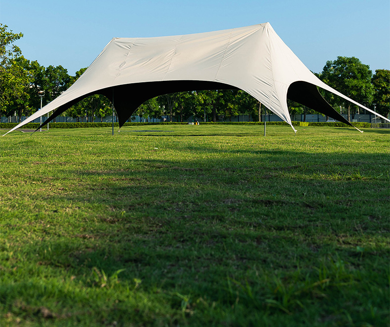 New 3.2m high-quality black vinyl canopy tent for outdoor camping, one-piece, quick setup, rainproof, can be customized with logo