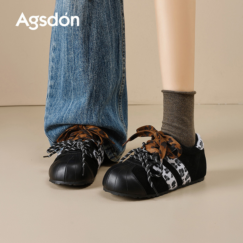 Augu Shiden retro zapatos de entrenamiento de mujeres 2025 nuevo invierno con suela gruesa de lana de moda zapatos deportivos casuales Agan zapatos