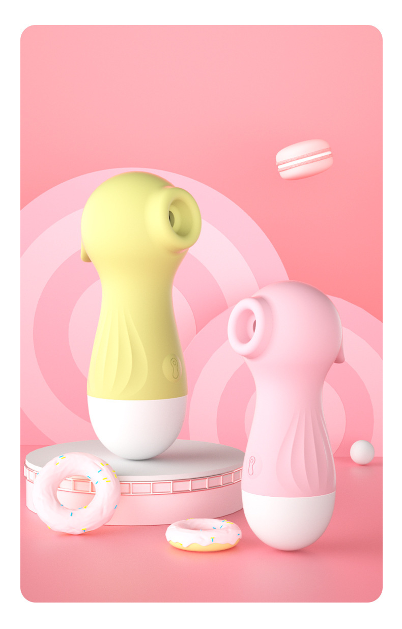 Laile Mini Seahorse Suction Vibrator, Pink or Yellow, Silicone and ABS, Manual Control — detail image 18