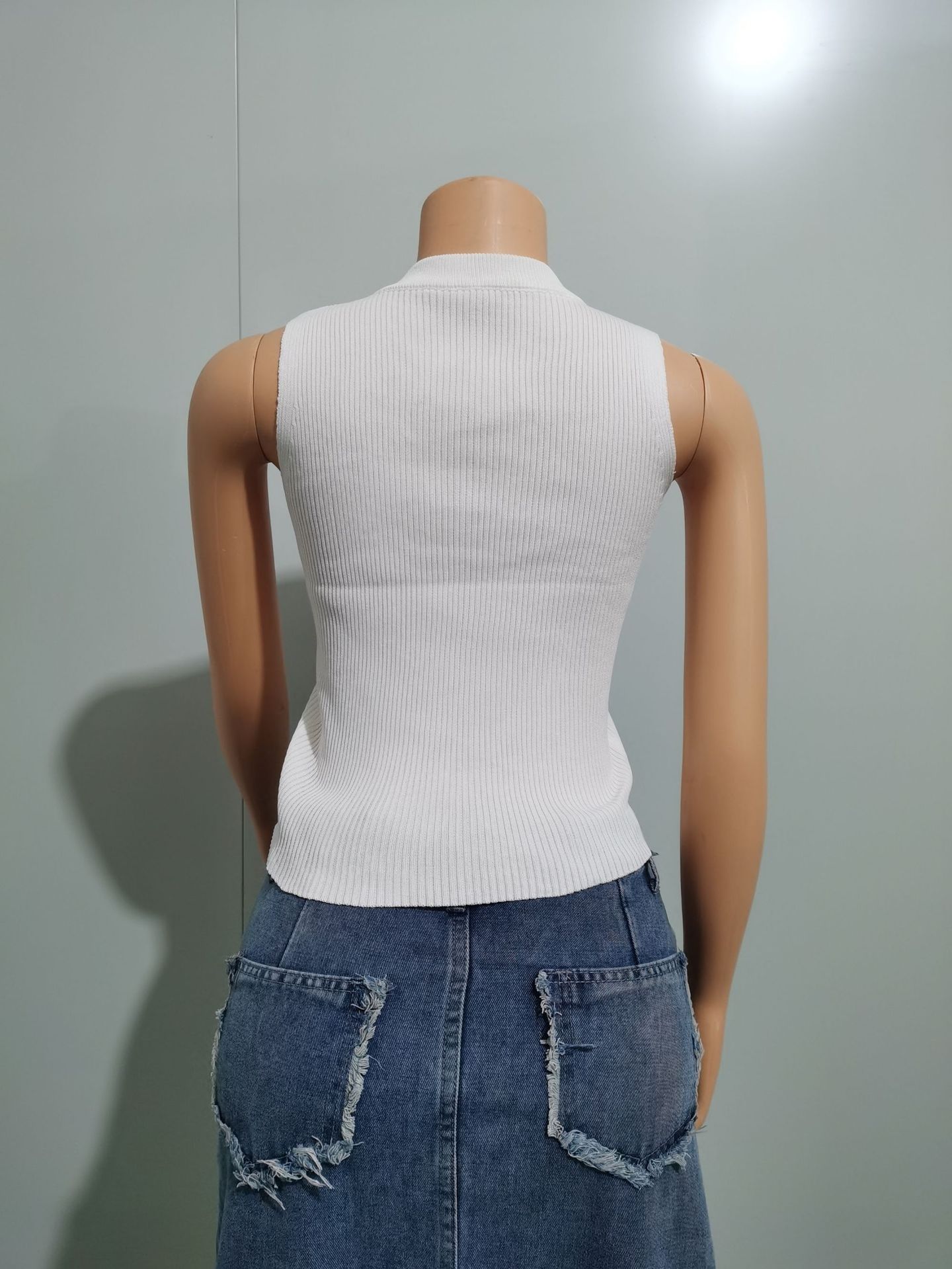 Ensemble de vêtements polyvalent printemps-été : gilet moulant et sexy pour femme_voghion.com