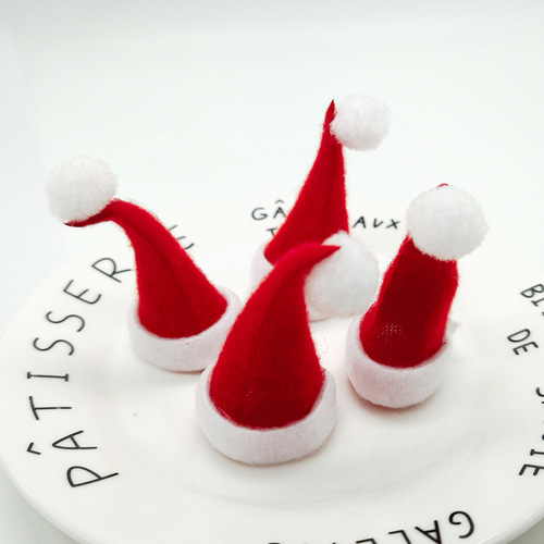 Mini Christmas Hat Non-woven Christmas Decorations Lollipop Finger Hat Cover Children's Creative Headwear Accessory