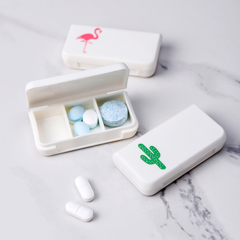 家庭用携帯3格の小さい薬の箱のミニの薬品の収納箱は密封して持ち歩いて薬の箱の旅行は薬の箱を詰めて卸売りします。|undefined