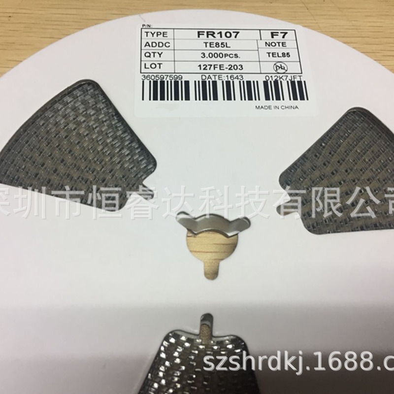 厂家直销贴片快恢复二极管 F7 FR107W 1A 1200V SOD-123FL封装