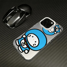 跨境磨砂彩银适用苹果16/15华为vivoOPPO三星哆啦A梦凯蒂彩银手机