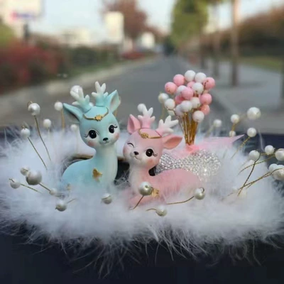 Goddess car accessories ornaments, Car ornaments - color-little-fairy-deer-pink-babys-blood-star-small-square-pearl-pad-send-no-trace-glue-10