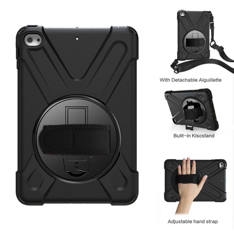 Applicable to ipad mini5/4 tablet case mini3/2/1 rotating bracket PC + silicone all-inclusive three-proof protective case Applicable to ipad mini5/4 tablet case mini3/2/1 rotating bracket PC + silicone all-inclusive three-proof protective case