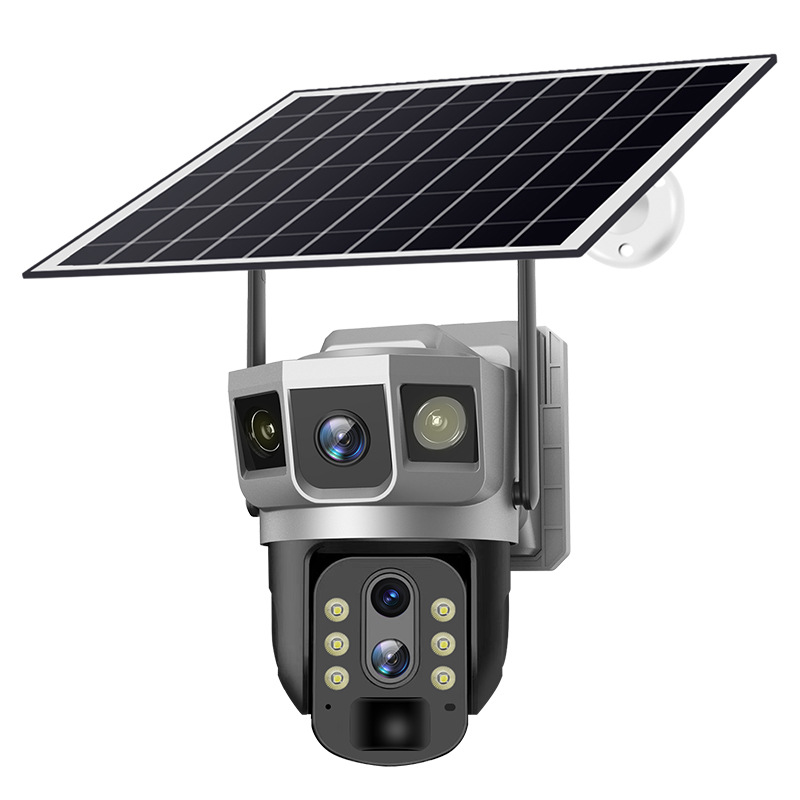 V380pro zoom triple pantalla de celda solar 4G de monitoreo celular cámara al aire libre HD visión nocturna
