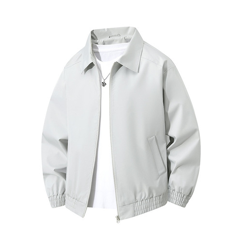 Best Selling American Retro Jacket for Men - Spring and Autumn Season Loose Casual Simple Collar Solid Color Jacket for Men