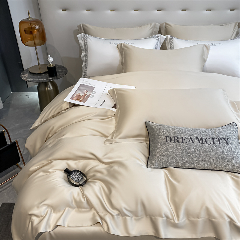 Verano 100% Tensi Juego de cuatro piezas Ropa de cama de verano de lujo ligero Funda de edredón Ropa de cama de tres piezas Ropa de cama